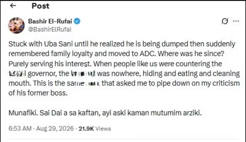 Bashir El-Rufai Attacks Brother Bello, Accuses Him Of Being Drug And Alcohol Addict 14 Bashir El-Rufai Attacks Brother Bello, Questions His Loyalty To Family