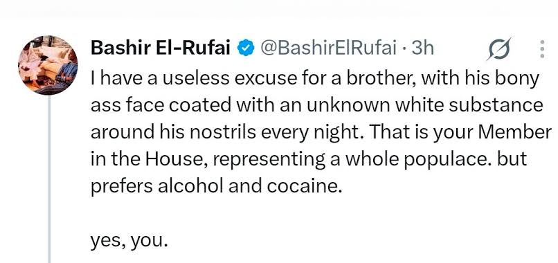 Bashir El-Rufai Attacks Brother Bello, Accuses Him Of Being Drug And Alcohol Addict 15 Bashir El-Rufai Attacks Brother Bello, Questions His Loyalty To Family